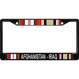 Afghanistan - Iraq Veteran Black License Plate Frame