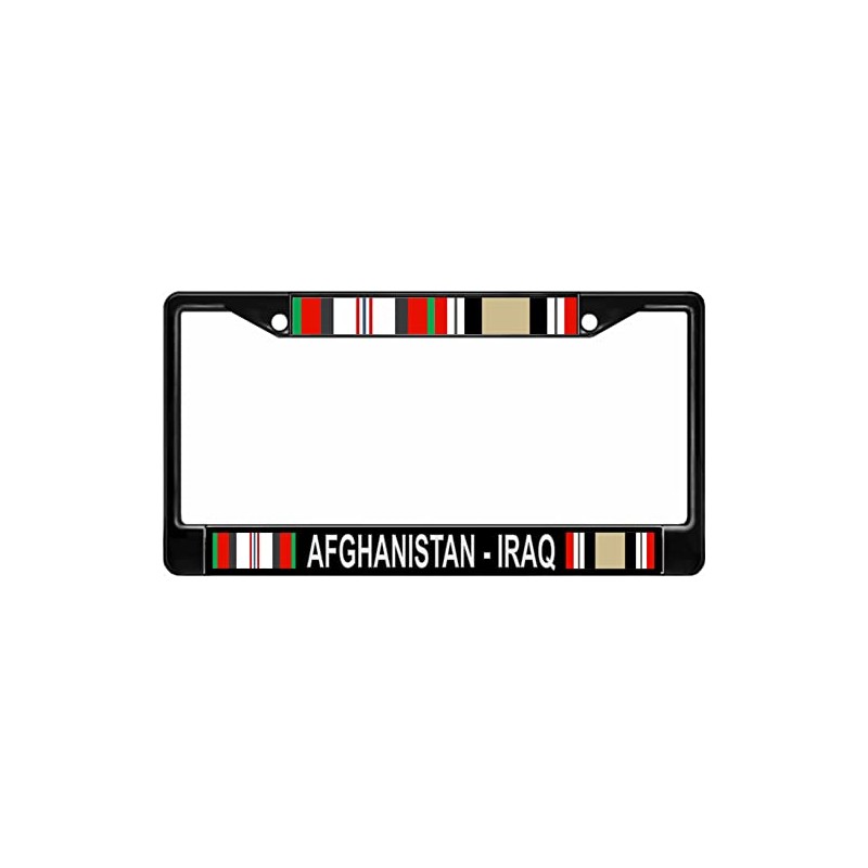 Afghanistan - Iraq Veteran Black License Plate Frame