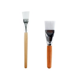 SIOPPKI Face Mask Brushes, 2 Pieces Natural Wood Professional Face Mask Brushes, Applicator Brush for Applying Face Masks, Eye Masks, Serum or DIY Cosmetic Makeup Tool