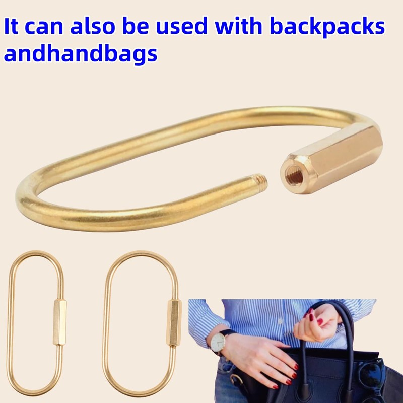 5-Pack Brass Key Rings - Gold Keychain with Screw Lock