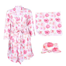 1 Set Maternity Nightgown Women’s Robes Baby Girl Swaddle Blanket Baby Swaddle wrap Pregnancy Robe Sleepshirt for Women Mommy Robe Postpartum Newborn Pure Cotton Baby Blanket