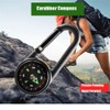 2PCS Compass Thermometer Carabiner 3 in 1 Outdoor Hiking Survival