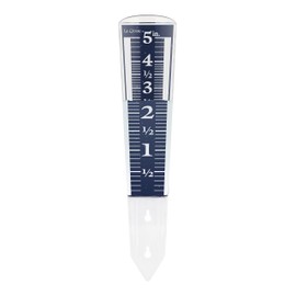 La Crosse 704-1531 Large Magnifying Easy Read 5-Inch Capacity Acrylic Rain Gauge, Black-Blue