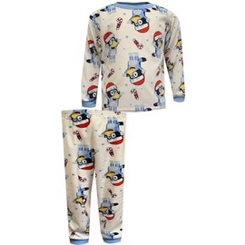 American Marketing Enterprises INC Boys Bluey Celebrate Christmas Unisex Ultrasoft Toddler Pajamas (3T)