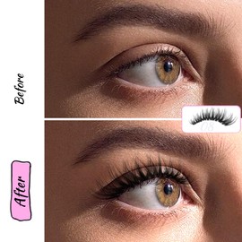 La Maesii Pestañas Postizas 3D Con Efecto Desfilado, Extensiones De Pestañas Diy De 10-14 Mm, Pestañas Individuales Con Curvatura C Y Banda Suave (3D-08)