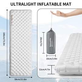 Naturehike 8.8 R Value Camping Sleeping Mat Ultralight Inflatable Sleeping Mat Waterproof Durable Air Mattress with Inflatable Bag for Trekking Hiking Backpacking Tourism