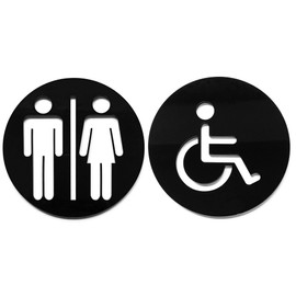 Toilet Sign for Door Toilet Sign Men Women Disabled Mixed