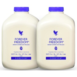Forever Freedom Orange Flavored Aloe Vera Juice 33.8 FL OZ - 2 Pack