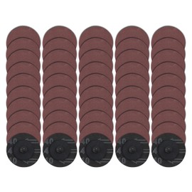 LEONTOOL 50 Pack roll Lock Quick Change Discs 2 Inches 240 Grit Sanding Discs for drill Aluminum Oxide Coated Die Grinder Accessories Surface Conditioning Tool for Rust Paint Removal