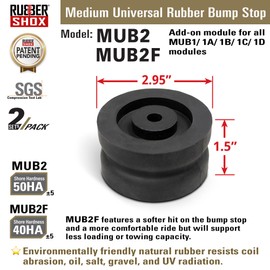 RubberShox Modular Universal Rubber Bump Stop for Light Truck/SUVs | 3000 lbs Capacity Suspension Enhancement, Must Combine with MUB1X Top Modules & Optional MUB2/MUB2F Sub-Module (MUB2F Sub Module)