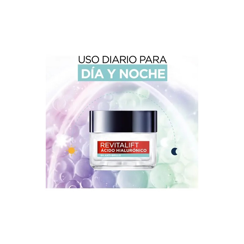 Gel Crema L'oréal Paris Ácido Hialurónico Anti Brillo, 50g