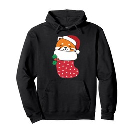 Cute Red Pandas In Christmas Stockings For Christmas Red Pullover Hoodie