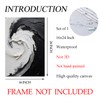 Black and White Abstract Painting Modern Black Canvas Wall Art
