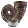 Veronese Germanic Tea Light Holder Ram's Horn Bronzed