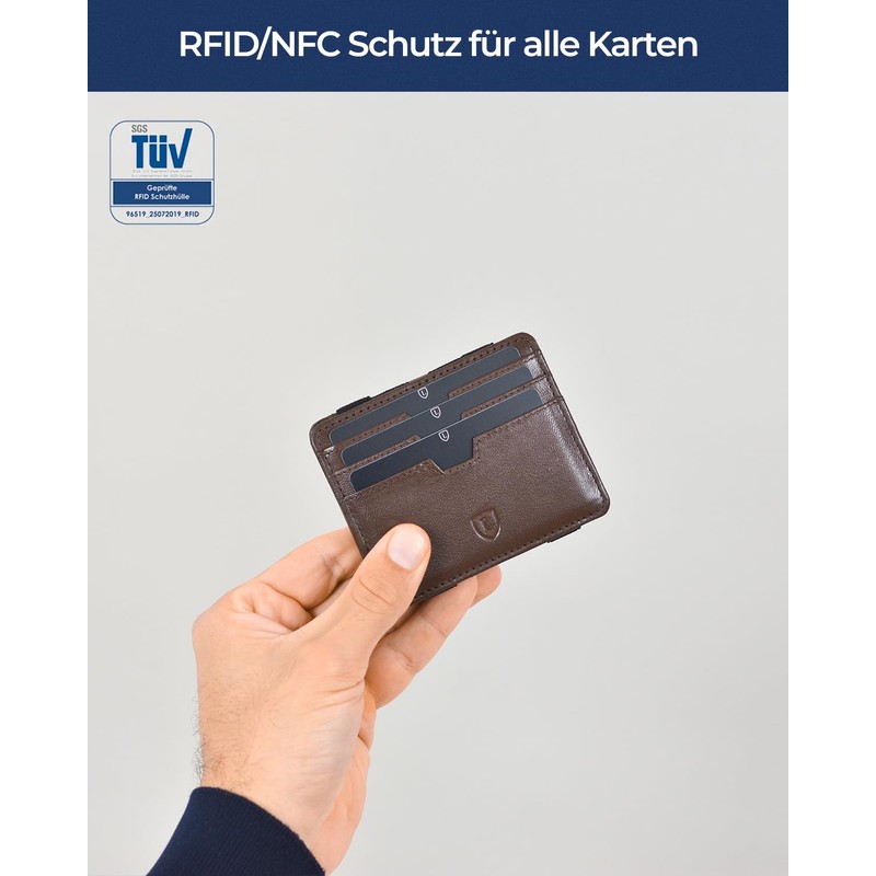 Lederhand Magic Wallet 2, Brown Nappa, Modern