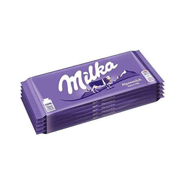 Milka Alpenmilch Vollmilch Schokolade Chocolate 5 x 100 gram