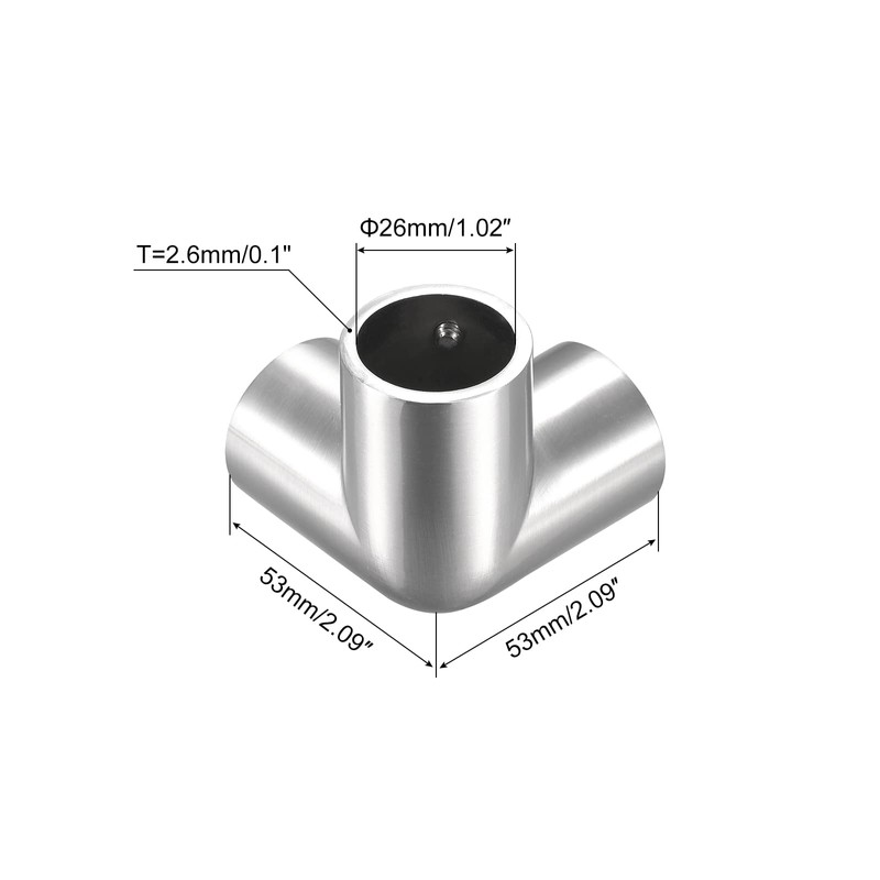 sourcing map Rail Elbow Fitting 90 Degree 3-Way Zinc Alloy