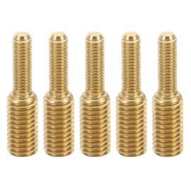 PATIKIL M5x16mm to M8x16mm Double End Threaded Stud Screw Bolt, 5 Pack Brass Rod Bolts Thread Reducer Adapter for Furniture Fastener, Hardware Connector