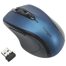 Kensington ProFit Kabellose Maus, Mittlelgroß, Optische 5-Tasten Funkmaus mit ergonomischer Form für Rechtshänder und Plug & Play Betrieb - Kompatibel mit Windows & MacOS, Blau, K72421WW