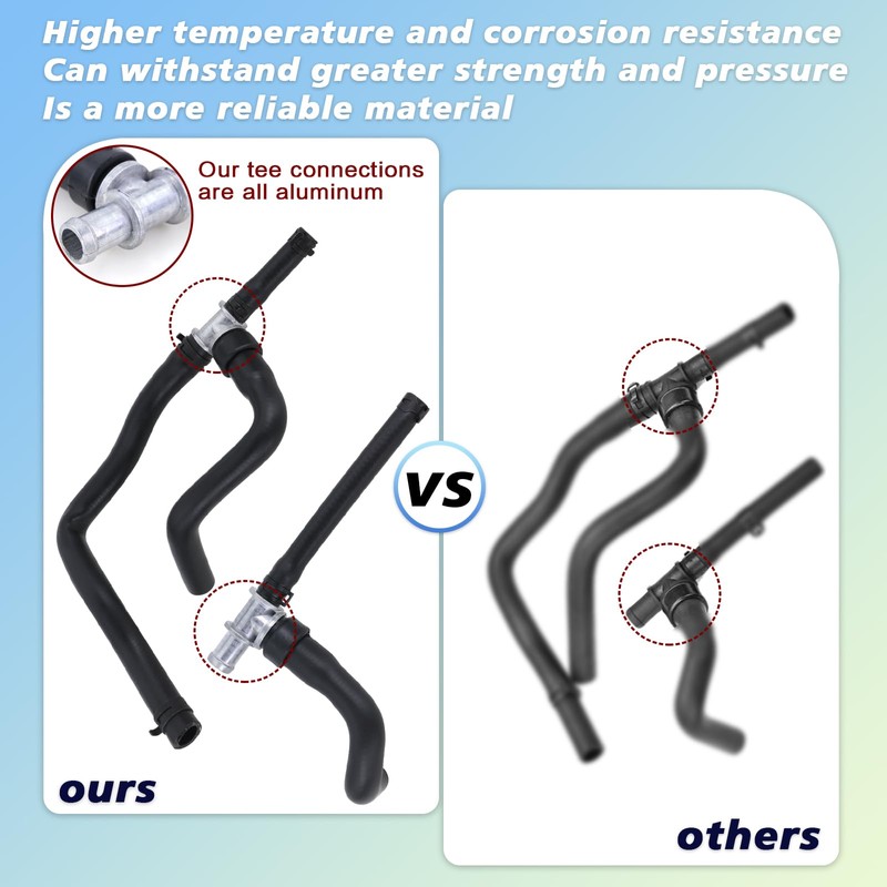 Lqito Heater Hose With TEE Supply-Return Compatible With 2008-2020 Dodge