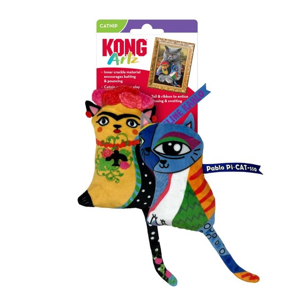 KONG KONG Artz Cats - Crackling Cat Toys with Catnip,