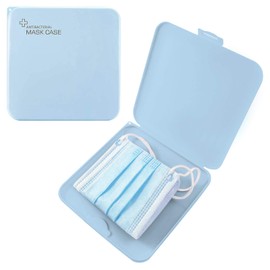 TBOC Case for Mask - Square Slim Box [Light Blue] Storage of Masks Portable Hard Plastic Organiser for Disposable Masks Lightweight and Reusable to Protect Against Dirt and Dust