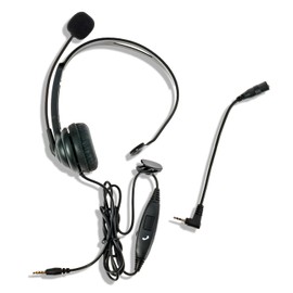 Spracht ZUM350M Stereo 3.5mm Jack & 2.5mm Adapter Universal Headset | Headphones Wired with Microphone for Tablets, Smart Phones, and Computers | Noise Canceling Headphones for Work