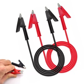Alligator Clip Electrical Test Lead Set 1m Red Black 2 Pcs Ends Heavy Duty 15A Jumper Wire Cable with Insulation Clip Flexible Copper Cable for Science Experiments Electrical Test