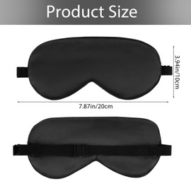 2 Stück Seiden Schlafmaske, Augenmaske mit Verstellbares Gummiband Lichtblockierende Nachtmaske Hautfreundlich Seitenschläfer Schlafbrille für Reisen Zuhause Hotel Zug Herren Frauen(Schwarz)