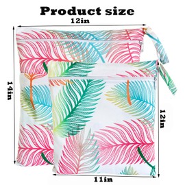 TRASUN Wet bag (Holiday Style, 2 pack, Leaf 2)