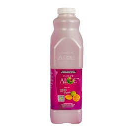 Flor de Aloe Jugo de Aloe Vera 100% Natural, Recomendado para Combatir Acidez, Reflujo, Gastritis, Sabila Natural, Aloe Vera bebida sabor Guayaba. 1Lt.