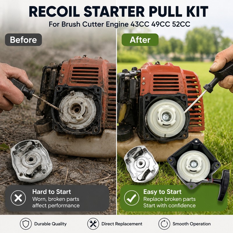 Recoil Starter Pull Kit for Brush Cutter Engines – Replacement