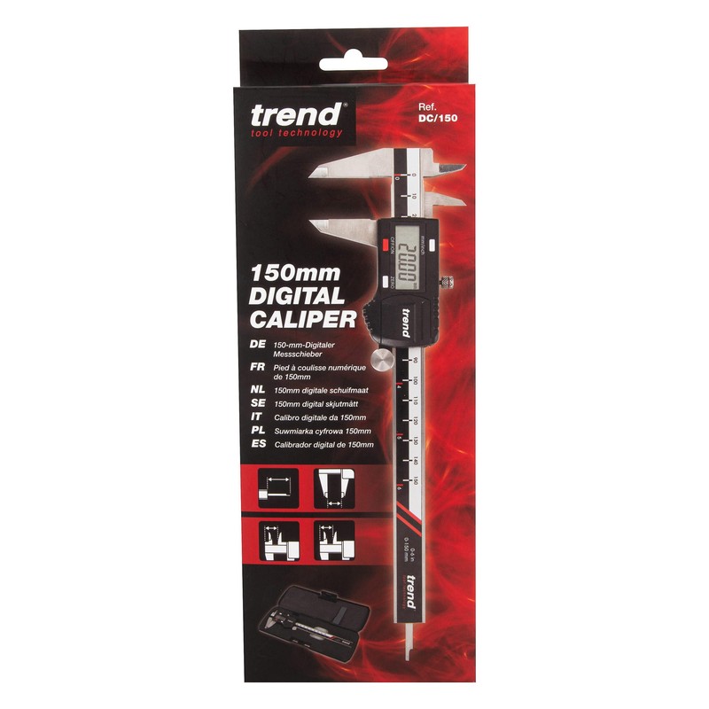 Trend Digital Caliper, 150mm Measuring Range, Stainless Steel with LCD