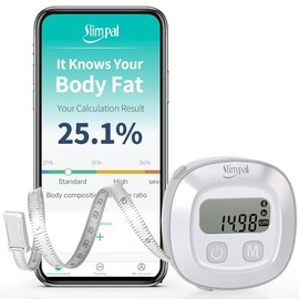 Slimpal Cinta Métrica Inteligente para el Cuerpo, Dispositivo Retráctil con Bluetooth para medir la Grasa Corporal, herramienta para Adelgazar y Poner