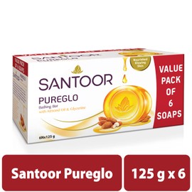 Santoor Glycerine PureGlo Soap 125g (Pack of 6)