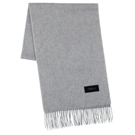 Cashmee 100% Cashmere Basic Wave Long Scarf/Alnilam 7 Color Unlikely Cashmere 100% Long Scarf, GRAY (D0265)