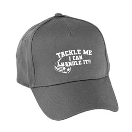 Hippowarehouse Tackle me I can Handle it Premium Printed 5 Panel Baseball Cap hat OneSize Adults Grey