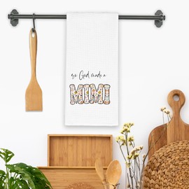 Xmsaitar Mimi Kitchen Towels, So God Made A Mimi Grandma Gifts for Grandma Christmas Birthday Mother's Day, Floral Hand Towels for Bathroom, Festive Decorative Dish Towels Decor for Kitchen