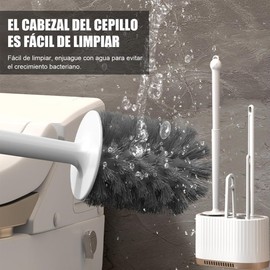 HEKAMU 4 en 1 Juego de escobilla y Cepillo Inodoro para Baño, Escobilla para Inodoro de Limpieza con Soporte Juego de Escobillas y Soporte para Inodoro, para Limpieza de baño, Juego Cepillo para Baño