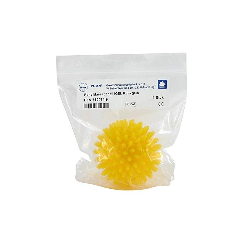Massage Ball Spiky 8 cm Pack of 1 Yellow
