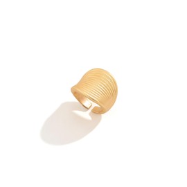 Chunky Rings for Women Non Tarnish Trendy Open Band Ring 14K Gold Plated Statement Thumb Ring Adjustable Wide Thick Finger Ring Dainty Minimalist Gold Jewelry Gifts (Gold)