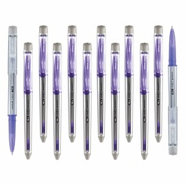 12 x Uni-Ball Signo Erasable Gel Pen | Thermo Sensitive Erasing Ink | 0.7mm Medium Point Nib | Perfect for Home, School & Office | Purple
