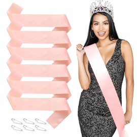 12 Pack DIY Satin Sash, Plain Blank Sashes with Safety Pins, Rose Gold Plain Sash Bride to Be Sash Bachelorette Sash Birthday Sash for Pageant Graduation Wedding Bridal Shower