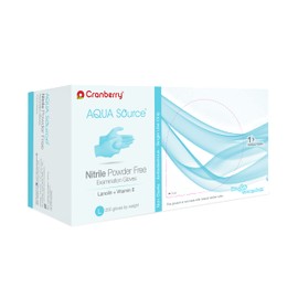 Cranberry USA Cranberry Aqua Source Nitrile Exam Gloves, Pack of 200, Large, Aqua, Lanolin & Vitamin E, 4.0 Mil