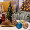 Sourcing Map 3Pcs Decorative Glass Balls, 8cm Gold Tone Mosaic