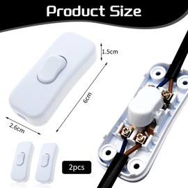 Toggle Switch 230 V, Cord Switch, On/Off Switch 230 V, Power Switch, Lamp Switch Lamp, Wire Light Switch Socket, Lamp Cable Cord Switch, Switch (2 White)