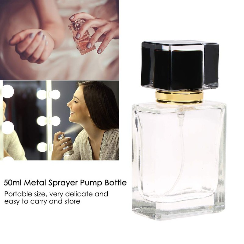 Glass Empty Refillable Replacement Glass Perfume Bottle,Transparent Dropper, Cologne Atomizer,