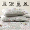 HIARUO Quilt Set Queen Size 3 Pieces Floral Patchwork Comforter