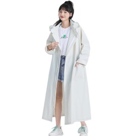 Vulpns Raincoat, Women's, Rain Gap, Kappa, Rain Poncho, Rainwear, Lightweight, Compatible with Backpacks, Transparent Visor, Long Length, Cut, Waterproof, Windproof, Rainy Season Protection, Large