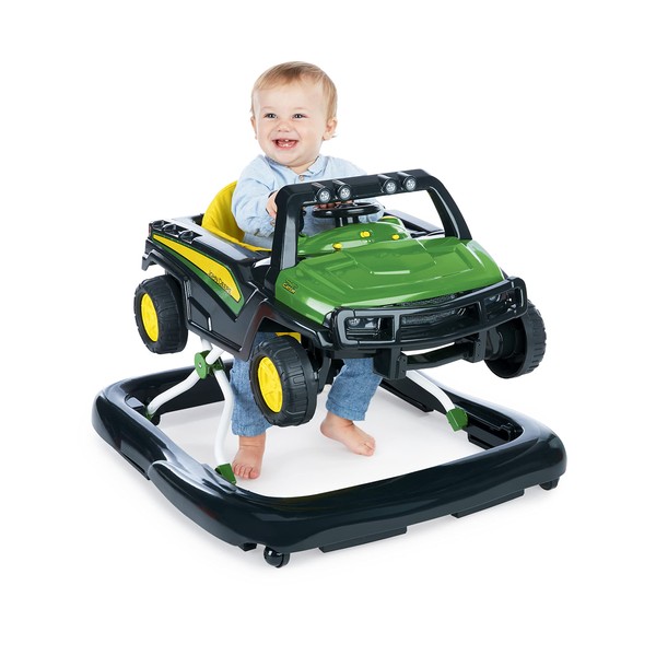 Bright Starts John Deere 4-in-1 Gator Green Baby Activity Center & Push Walker with Removable Interactive Steering Wheel Toy, 6 Months and up